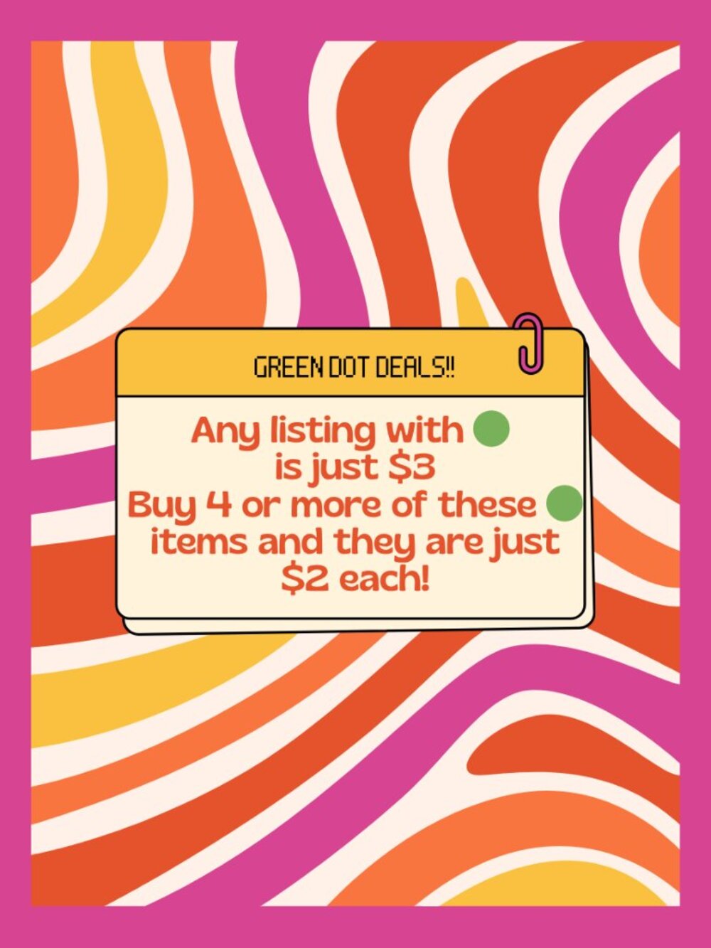 🟢 Dot Listings are JUST $3 BUY 4 or more for JUST $2 EACH!